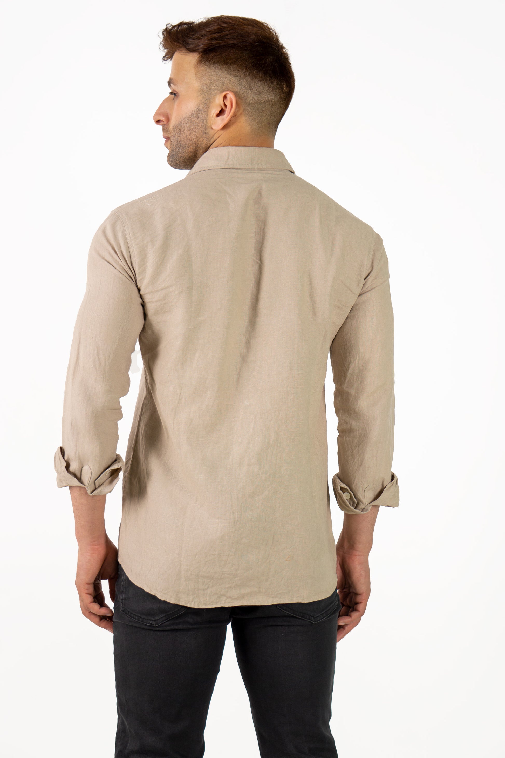 Ronaldo Men's Linen Shirt (Embroidered)